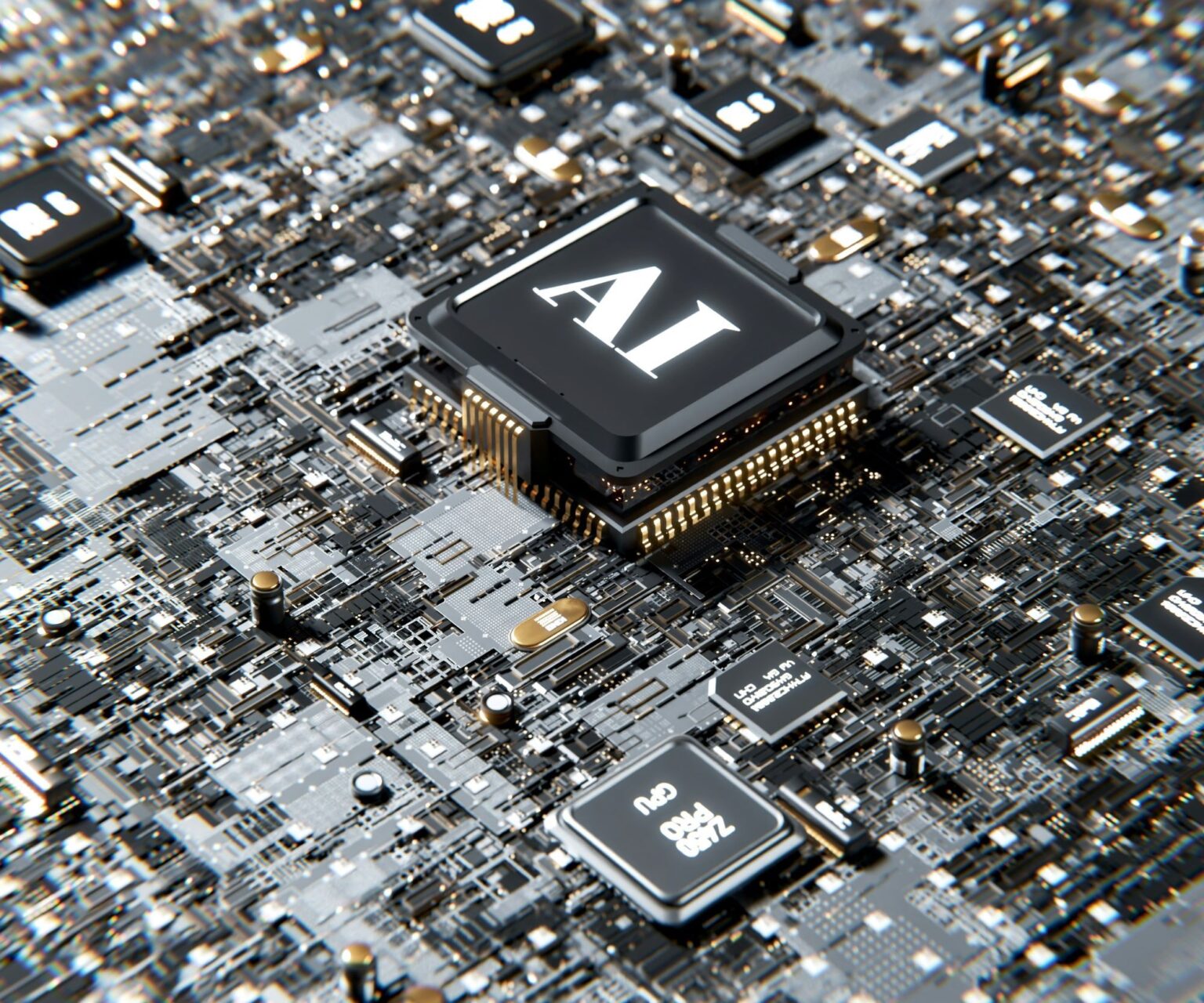 3D render of AI and GPU processors
